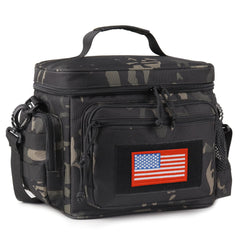 ATRIPACK vista frontal de la bolsa lunch con cierre resistente y parche