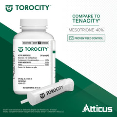 Atticus Torocity detalle de etiqueta con indicaciones y beneficio de confianza