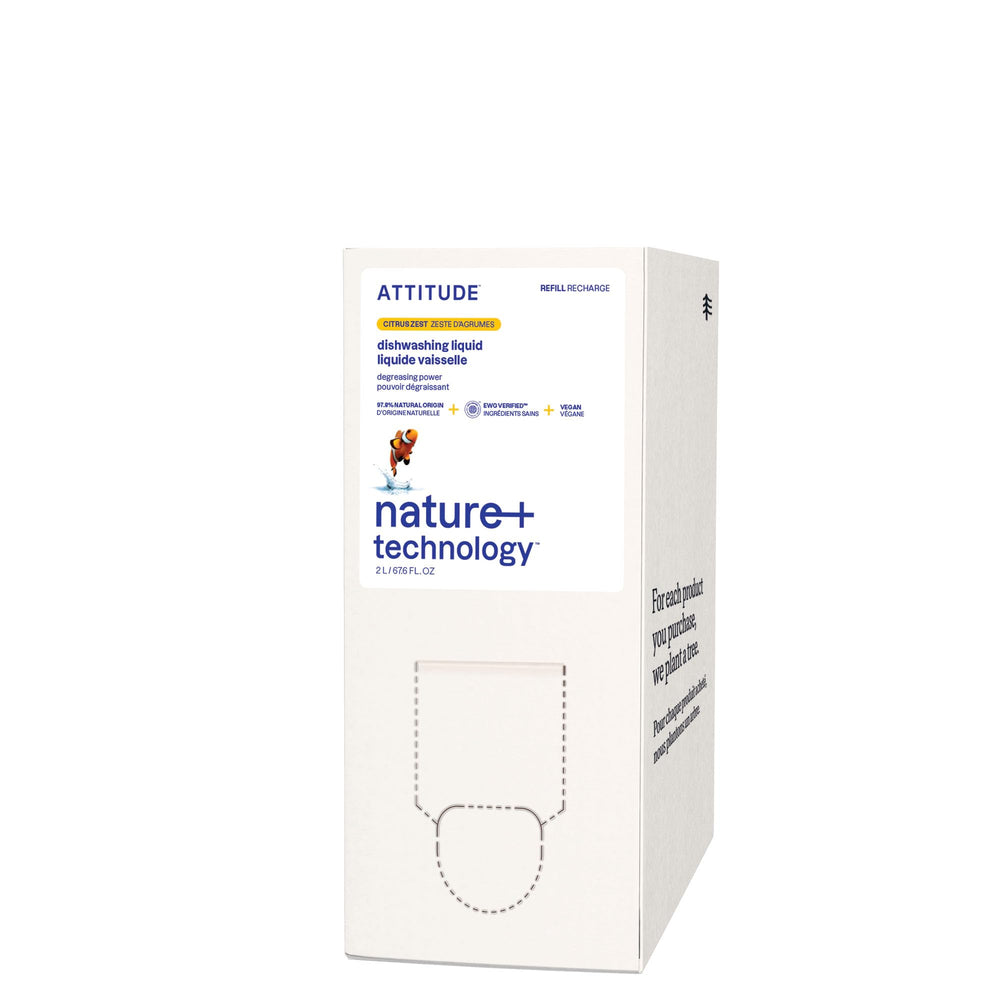 ATTITUDE frente del refill cítrico mostrando tamaño grande y beneficio ecológico
