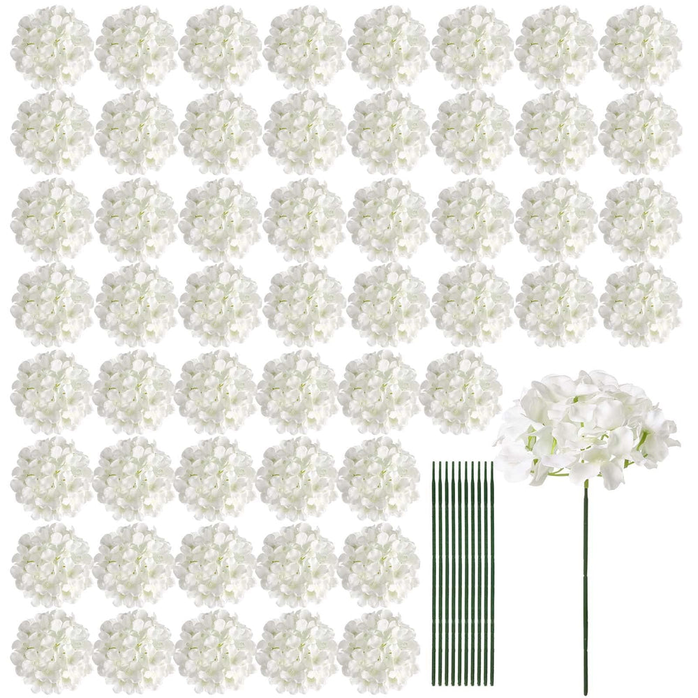 Auihiay paquete frontal con 64 hortensias marfil para gran decoración