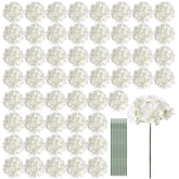 Auihiay paquete frontal con 64 hortensias marfil para gran decoración