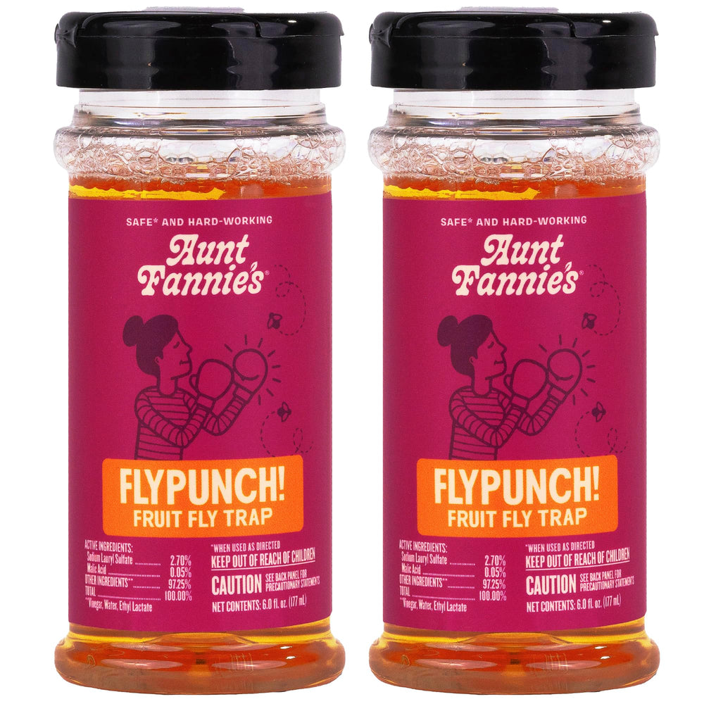 Aunt Fannie's envase frontal mostrando la etiqueta y beneficio antimoscas