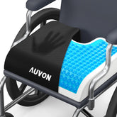 AUVON vista frontal del cojín gel mostrando cobertura amplia y perfil ergonómico