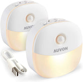 AUVON frontal del pack de 2 mostrando diseño y botones, iluminación segura