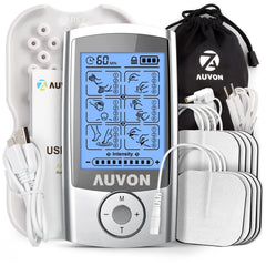 AUVON dispositivo frontal mostrando pantalla y botones para control fácil