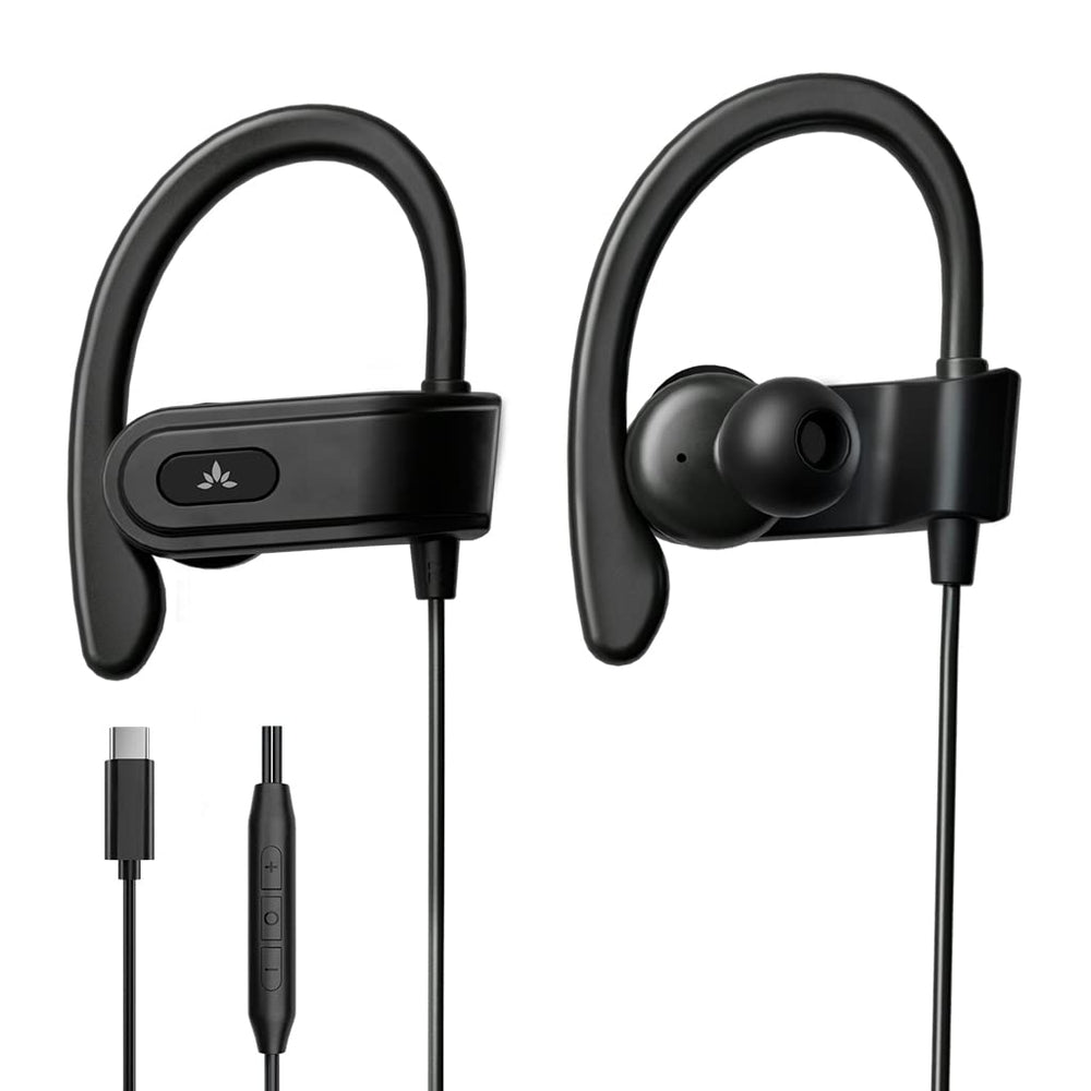 Avantree C171 frontal del paquete mostrando auriculares y conector USB-C, ideal para compatibilidad inmediata