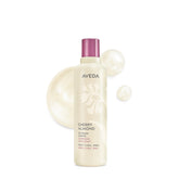 Aveda bottle front label showing product name and size, highlights clean formula