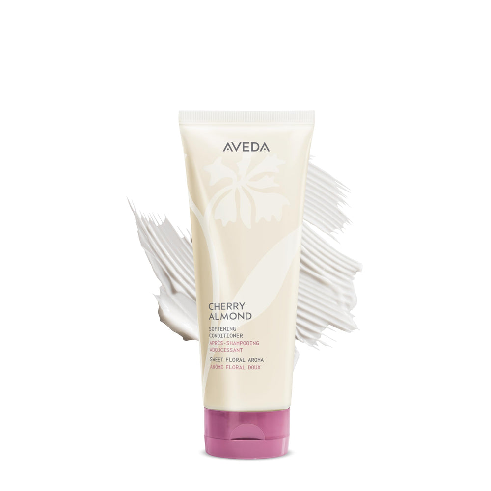 Aveda bottle front view showing Cherry Almond label and size benefits