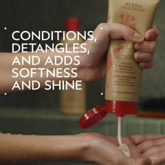 Close-up of creamy conditioner texture from Aveda for smooth detangling