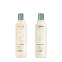 Aveda dúo presentación frontal mostrando champú y acondicionador con aroma relajante