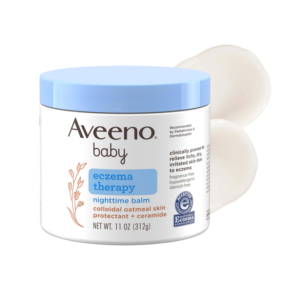 Aveeno Baby envase frontal mostrando el bálsamo y su tamaño beneficioso