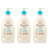 Aveeno Baby botella frontal mostrando diseño y facilidad de uso