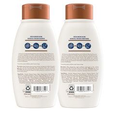 Aveeno textura del champú y acondicionador en la mano resaltando ligereza