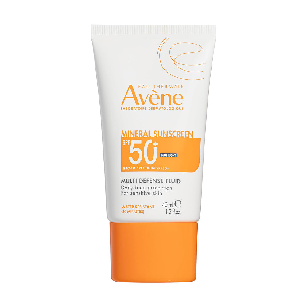 Avène Multi-Defense frontal del envase mostrando marca y SPF 50+ para protección visible