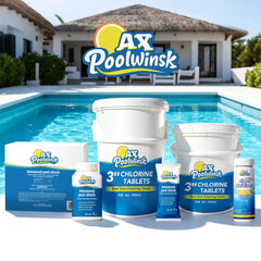 AX Poolwinsk tableta cercana mostrando textura y disolución controlada