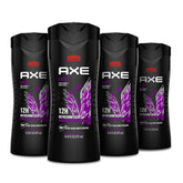 AXE frontal del pack de 4 botellas mostrando el diseño y fragancia