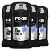 AXE Phoenix vista frontal del pack de cuatro y beneficio de larga duración