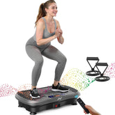 AXV plataforma vibratoria frontal mostrando estabilidad y uso seguro