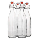 AYL pack frontal de 4 botellas de vidrio 1 litro, almacenamiento seguro