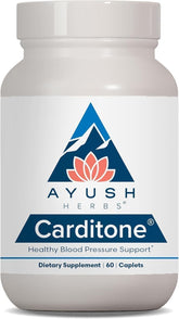 Ayush Herbs Carditone frente del empaque mostrando diseño y beneficios