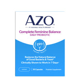 AZO front packaging shot showing bottle and branding with clear benefit