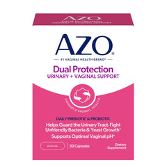 AZO frasco frontal mostrando 30 cápsulas y claridad del producto