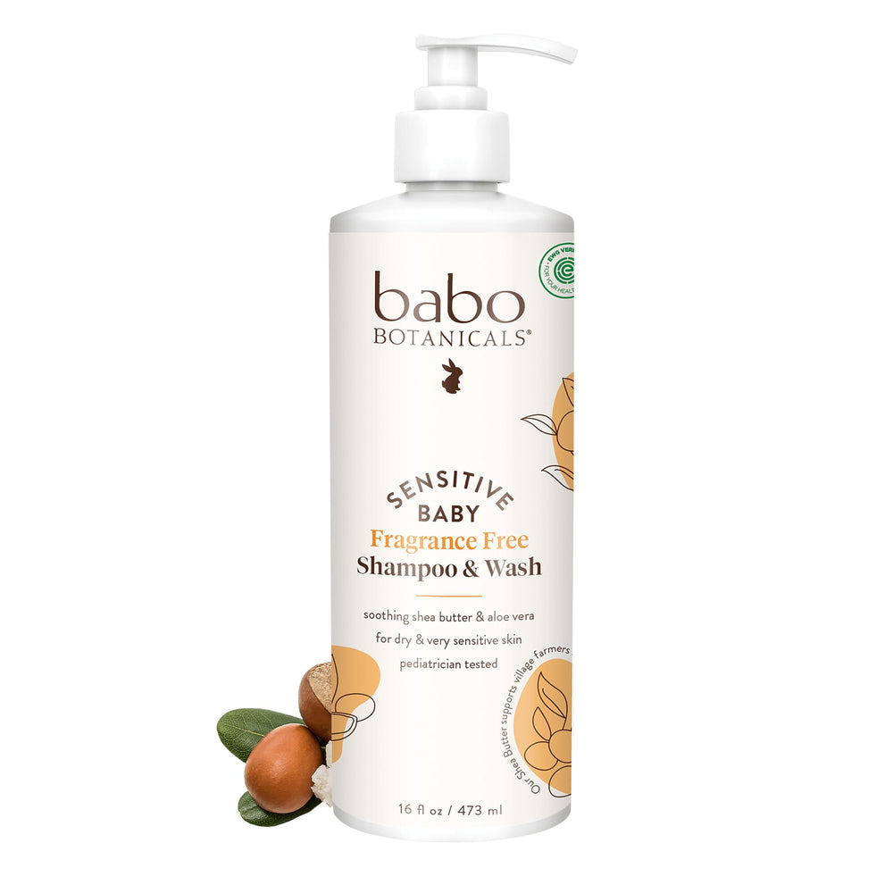 Babo Botanicals front packaging showing bottle and label for gentle benefits