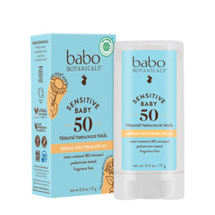 Babo Botanicals stick frontal mostrando envase compacto y práctico
