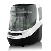 Baby Brezza vista frontal con tapa transparente que muestra la limpieza eficiente