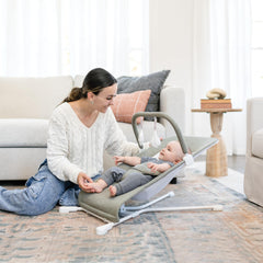 Baby Delight primer plano de la textura sage tweed mostrando durabilidad y estilo