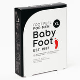 Baby Foot embalaje frontal para hombres mostrando beneficios de suavidad