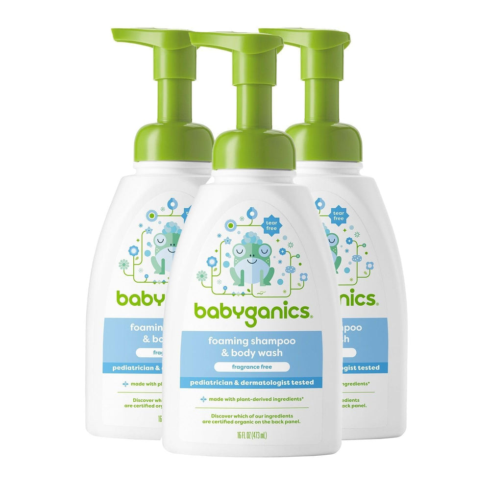 BabyGanics envase frontal con dosificador, limpieza fácil y rápida