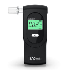 BACtrack Element frontal mostrando pantalla y diseño portátil, seguridad inmediata