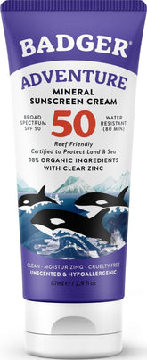 Badger frontal del tubo 2.9 fl oz mostrando tamaño portable y diseño