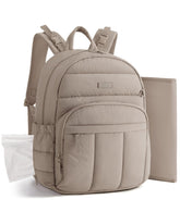 BAGSMART vista frontal de la mochila pañalera camel, fácil acceso