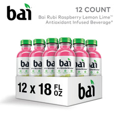 Bai primer plano de etiqueta que resalta antioxidantes y vitamina C