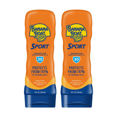 Banana Boat front packaging showing SPF 30 and twin pack benefit