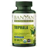 Banyan Botanicals frasco frente mostrando diseño y cantidad de tabletas
