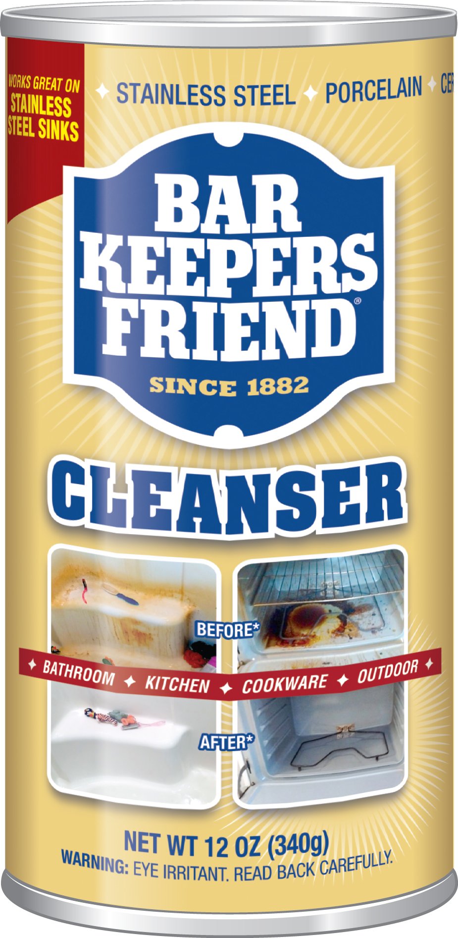 Bar Keepers Friend frente del empaque mostrando formato pack y ahorro