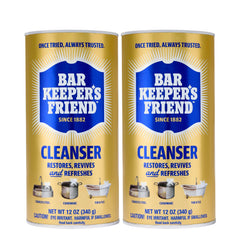 Bar Keepers Friend frente del envase muestra práctico y fácil de usar