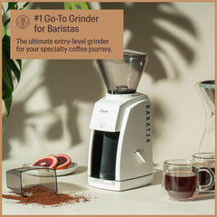 Baratza Encore botón de pulso frontal para control sencillo y preciso