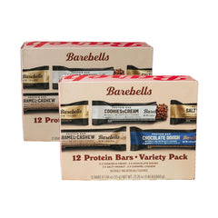 Barebells pack frontal con 24 barras mostrando variedad y conveniencia