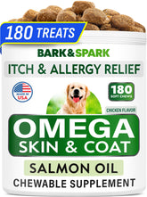 BARK&SPARK frasco delante mostrando el envase y cantidad de 180 bocados