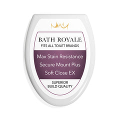 Bath Royale vista frontal del asiento blanco, apariencia sólida y limpia