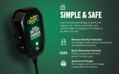 Battery Tender LED bicolor que indica el estado de carga y protección activa