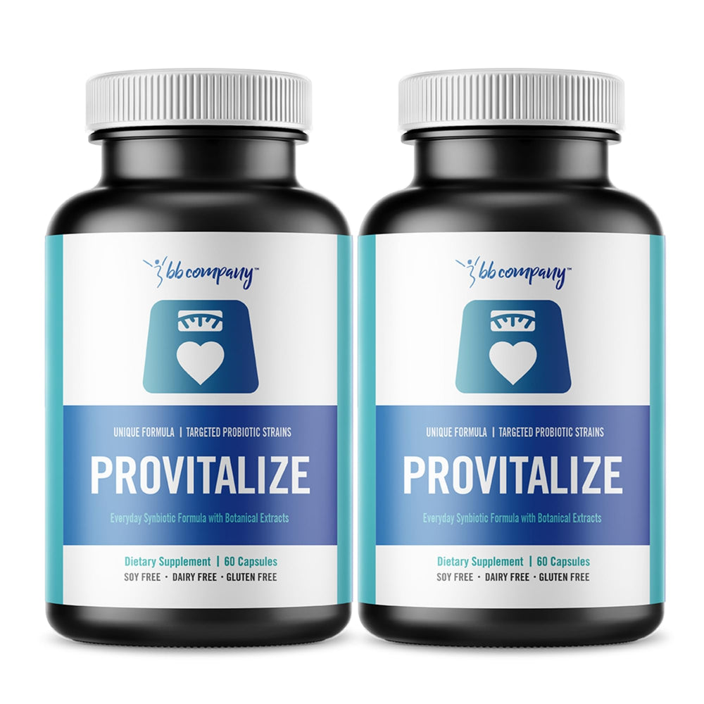 BB Company Provitalize vista frontal del envase y beneficios para la digestión