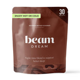 BEAM envase frontal sabor brownie batter mostrando diseño y porciones