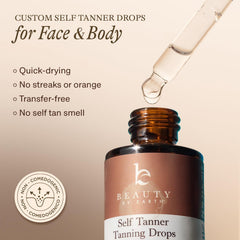 Beauty by Earth gotas mezcladas con crema facial mostrando aplicación sencilla
