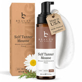 Beauty by Earth envase frontal mostrando la mousse para bronceado natural