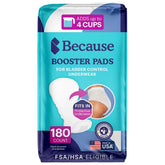 Because empaque frontal 180 unidades mostrando cantidad y conveniencia